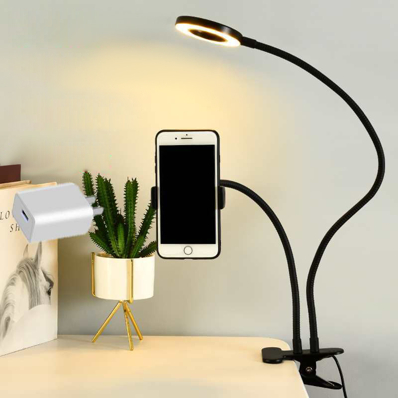 Photography Lighting Continuous - Dudukan Ponsel Fleksibel Universal dengan Lampu