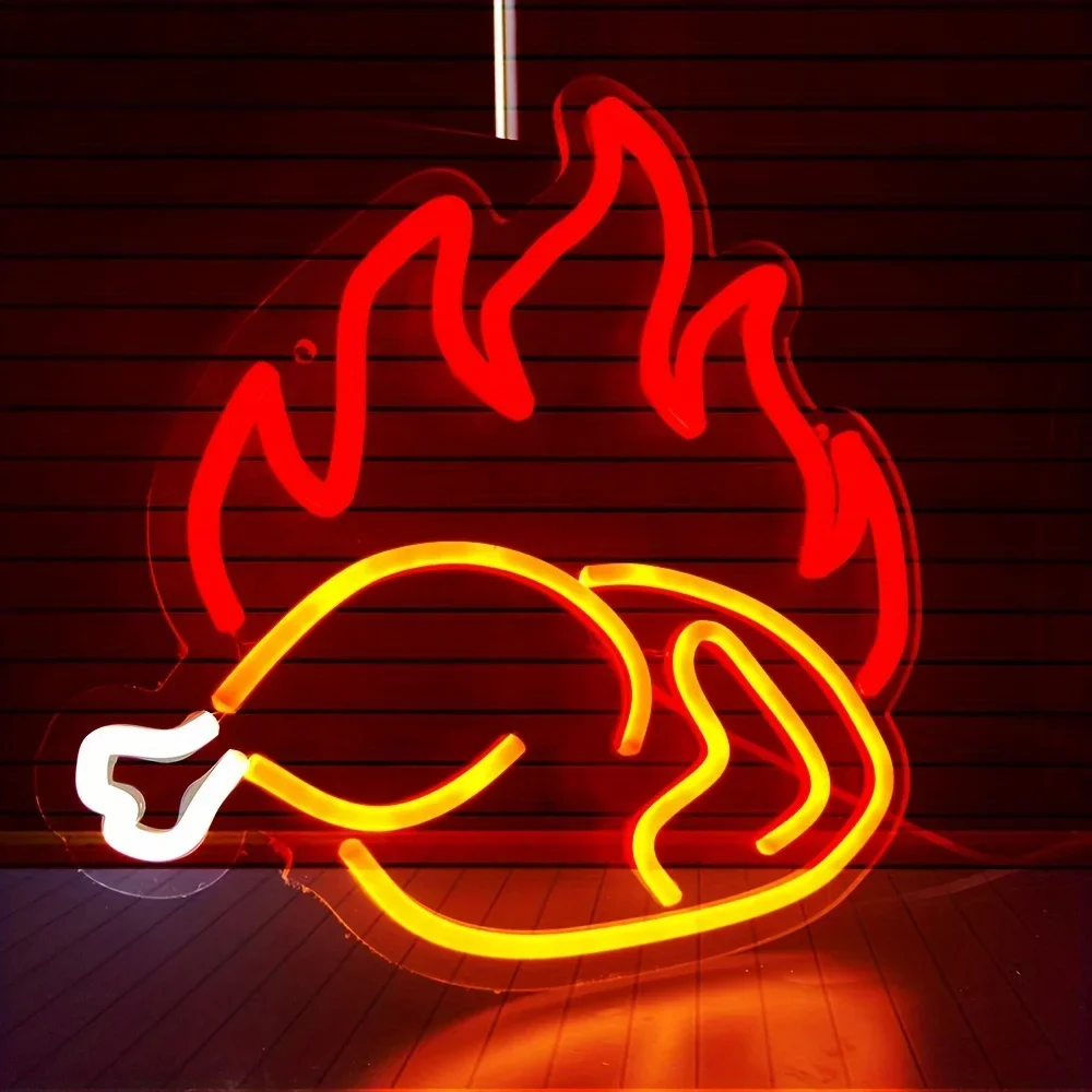 Photography Lighting For Food - Tanda lampu Neon ayam panggang, tanda