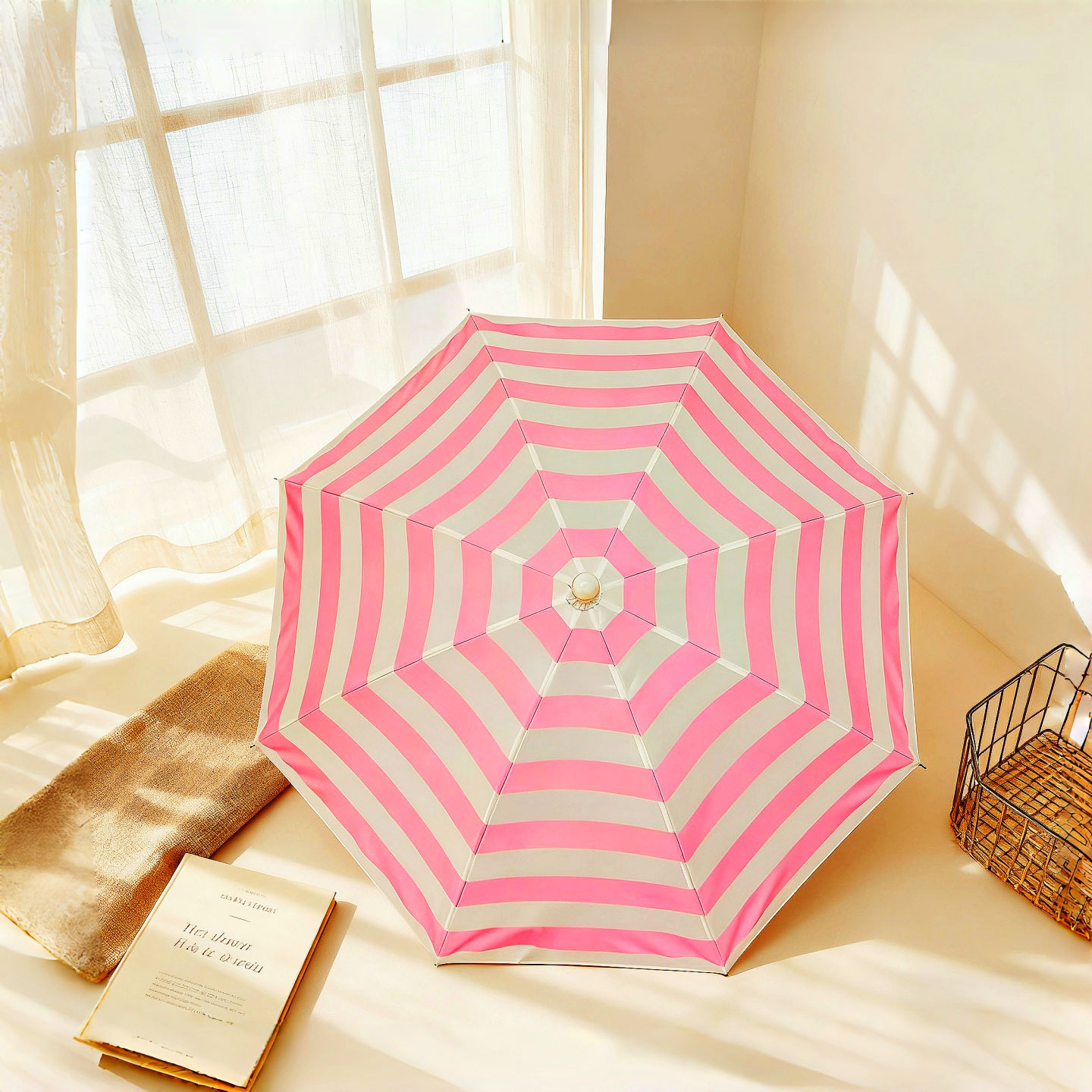 Diy Photography Lighting Umbrella - 1 buah payung bergaris warna pink,