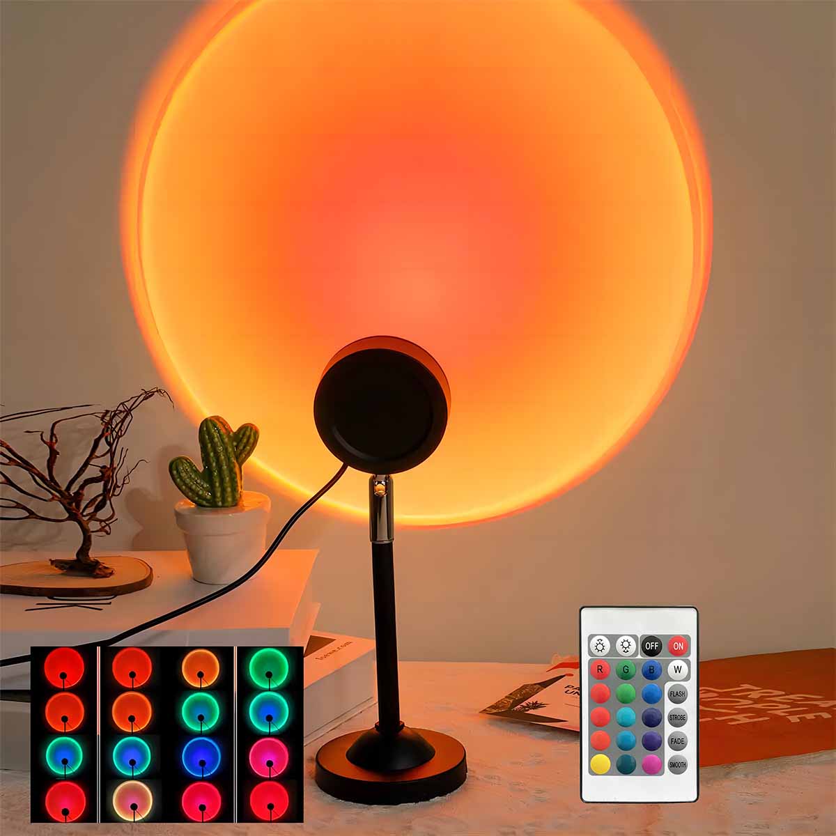 Photography Lighting Setup - Lampu Proyeksi Matahari Terbenam dengan Remote