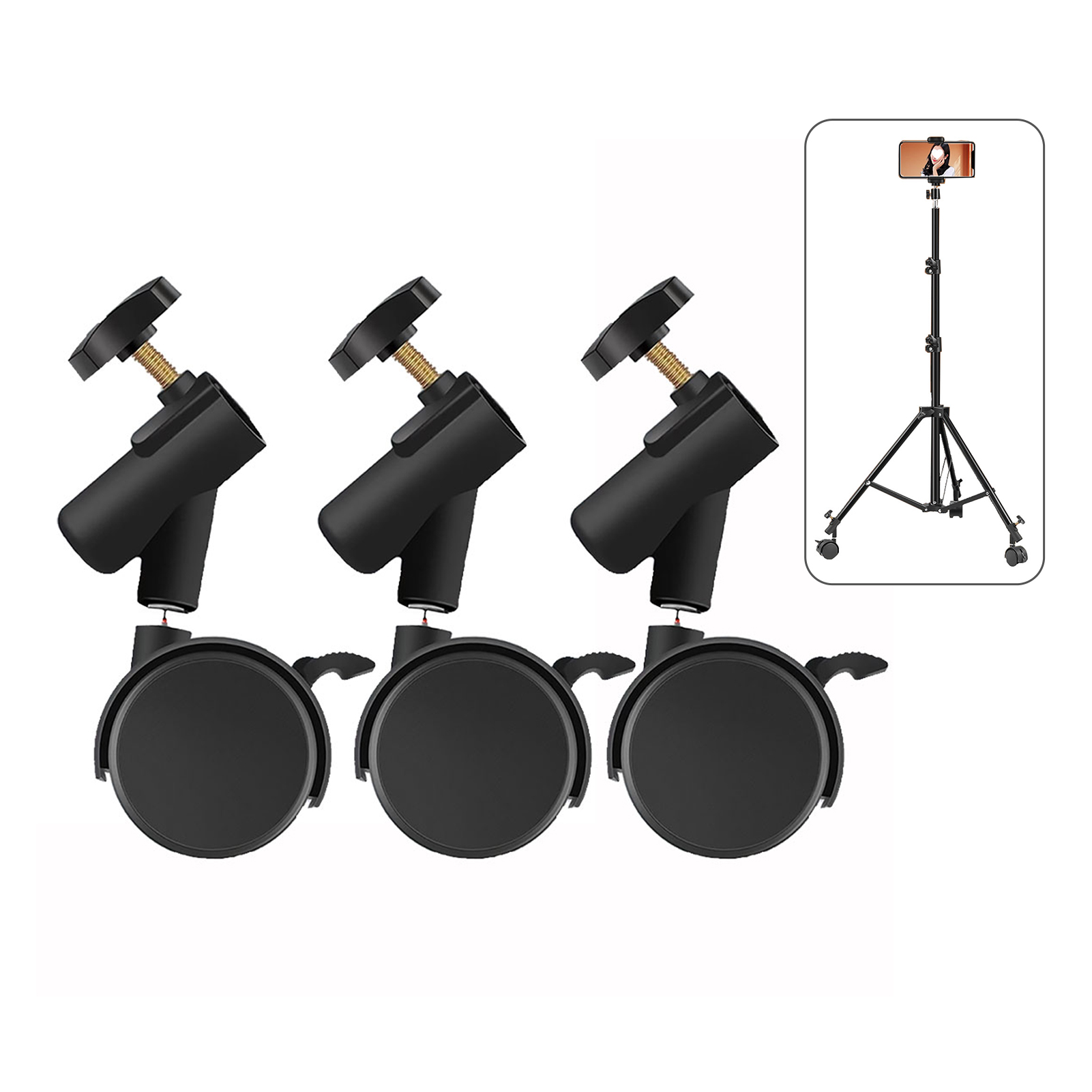 Photography Lighting Setup - 3 buah/set Roda Kastor Fleksibel dengan