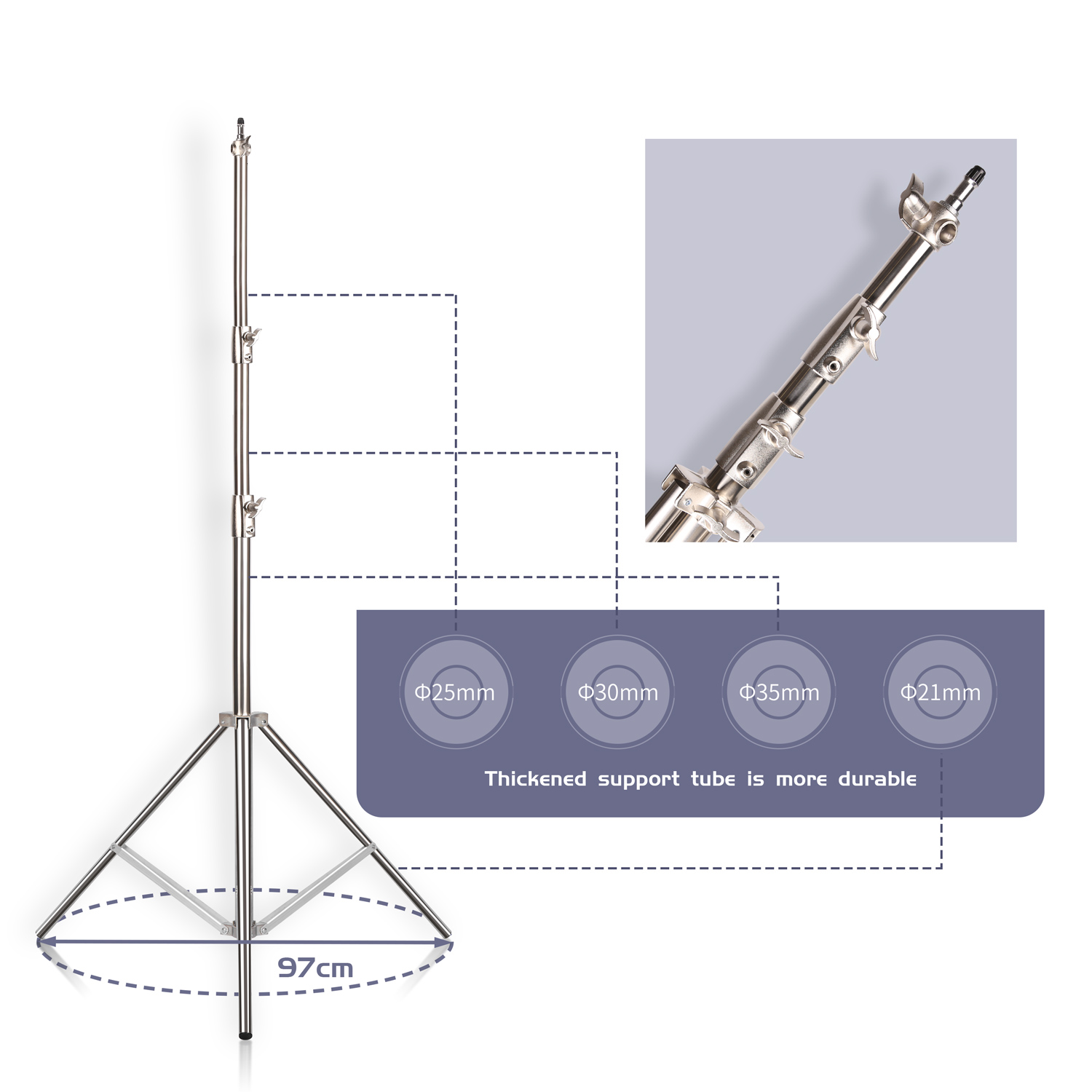 SH 2.8M dudukan lampu baja tah - Photography Lighting And Background ulasan dan harga