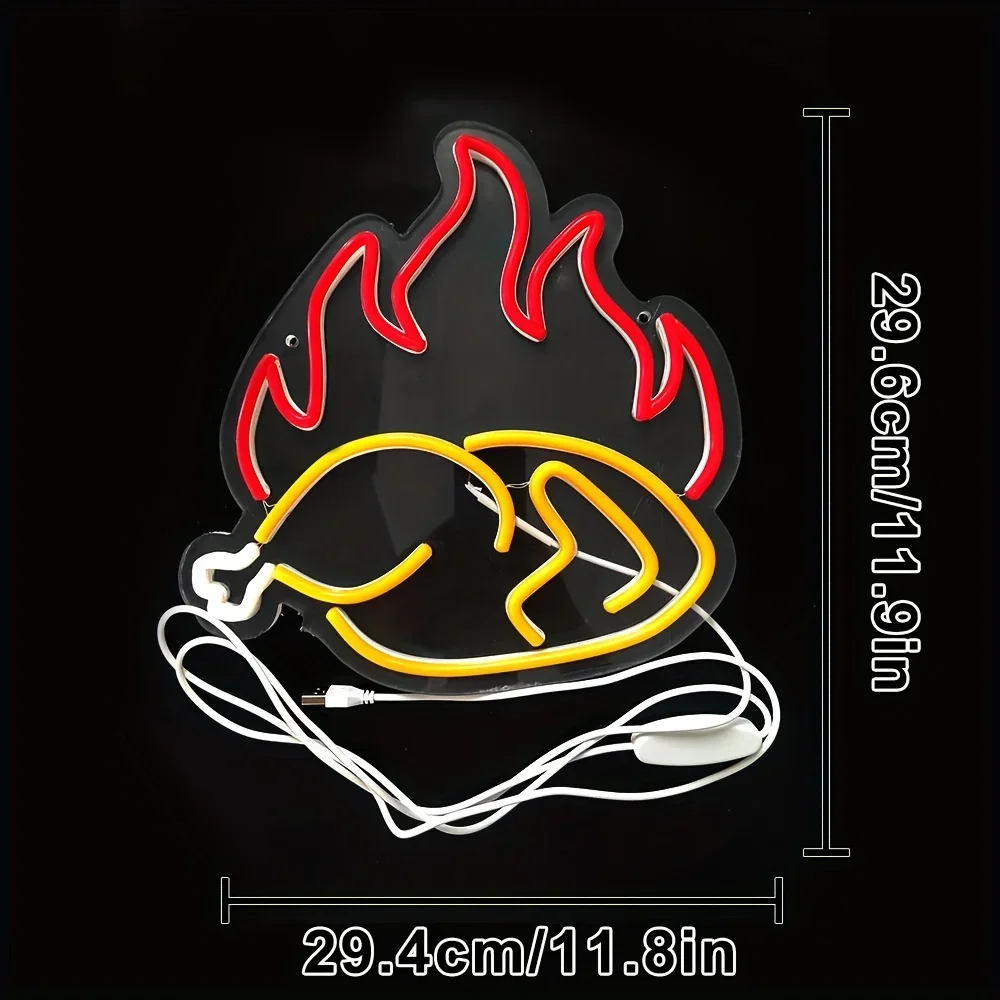 Tanda lampu Neon ayam panggang - Photography Lighting For Food ulasan dan harga