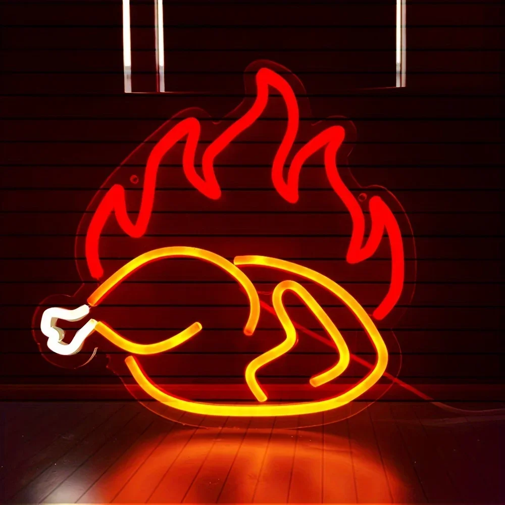 Tanda lampu Neon ayam panggang - Photography Lighting For Food ulasan dan harga