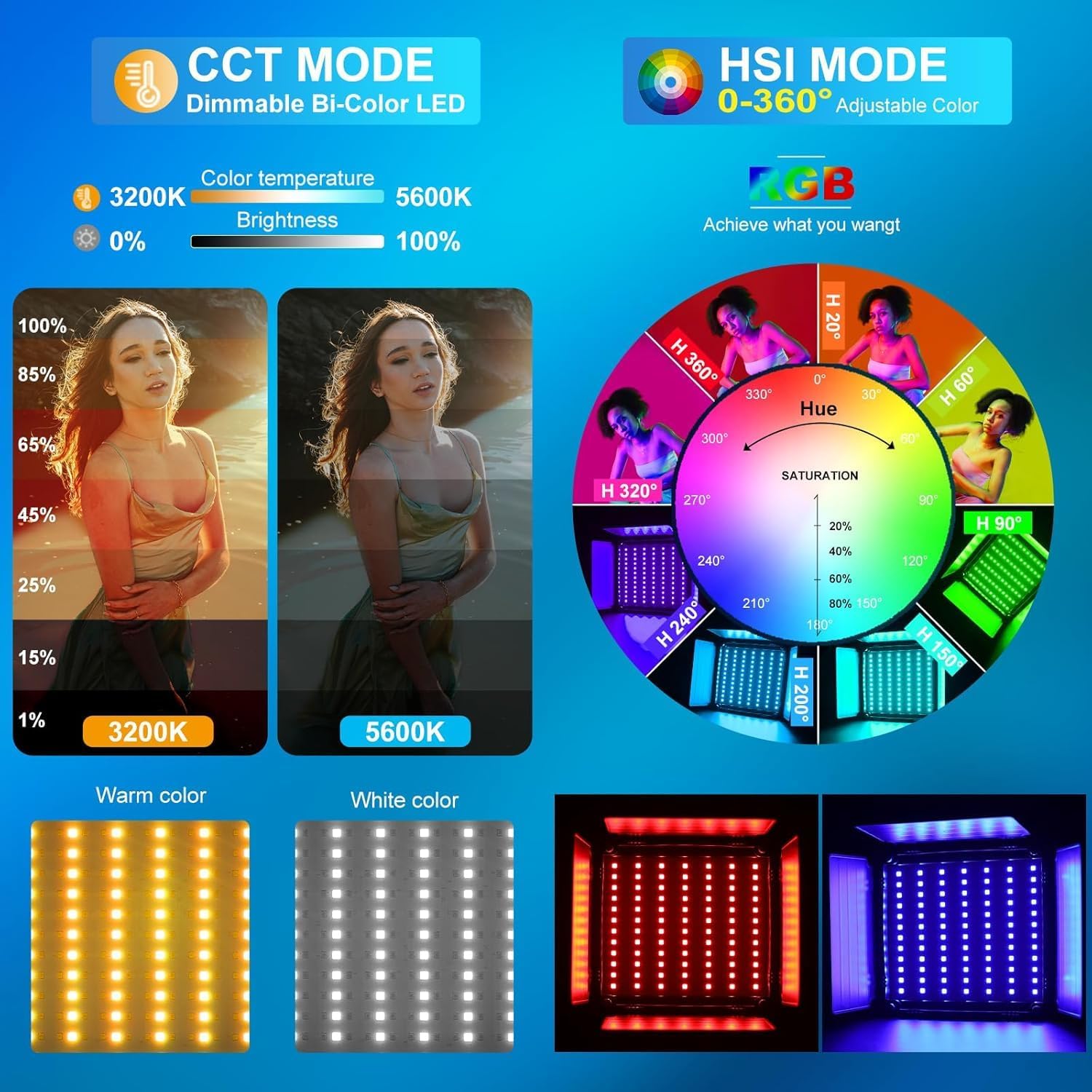 Kit Pencahayaan Video LED RGB, - Photography Lighting Rgb ulasan dan harga
