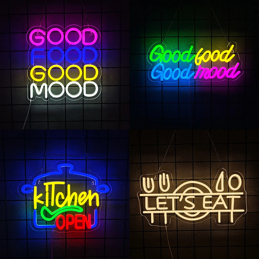 Neon Sign Good Food Good Mood  - Photography Lighting For Food ulasan dan harga