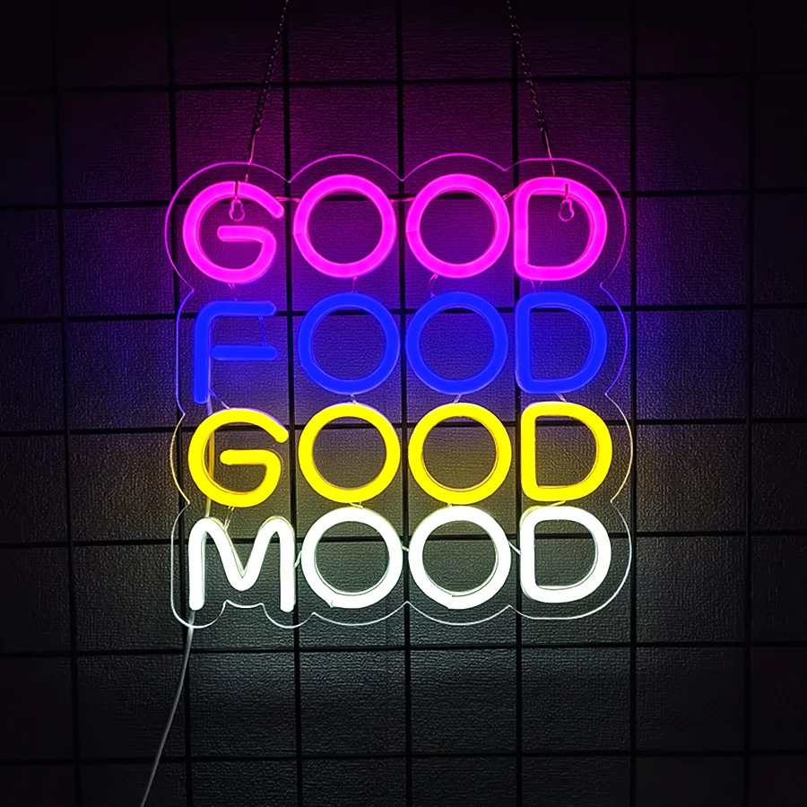 Neon Sign Good Food Good Mood  - Photography Lighting For Food ulasan dan harga