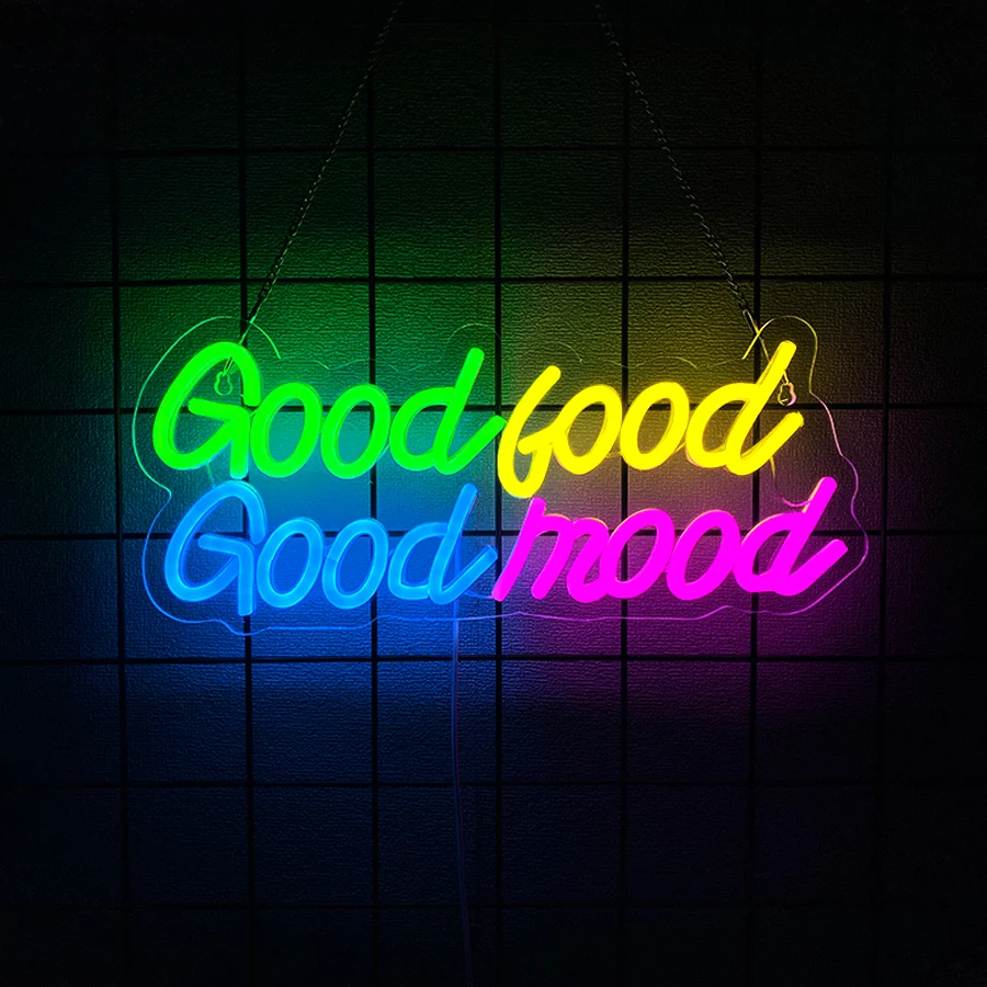 Neon Sign Good Food Good Mood  - Photography Lighting For Food ulasan dan harga